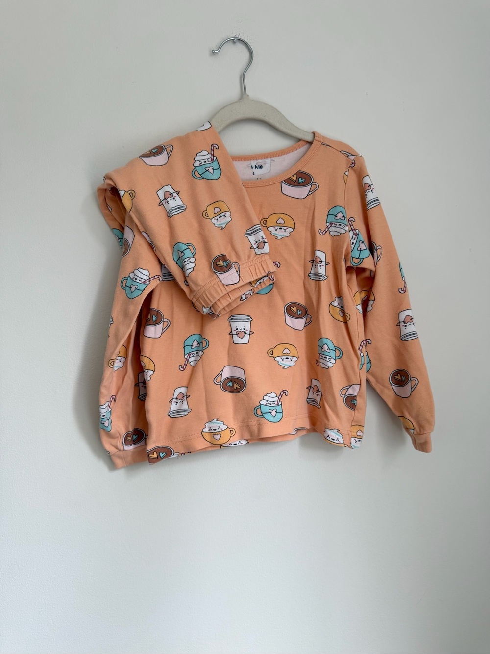 Pekkle Cozy Coffee Cup Print Matching Pyjama Set (Size 6)